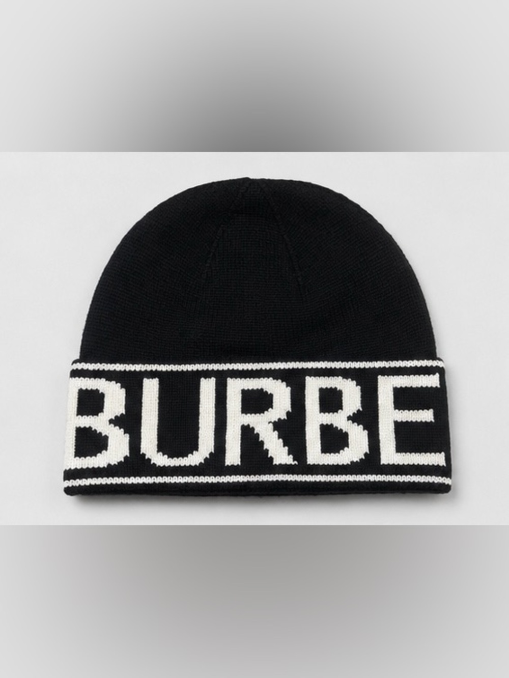 Burberry Black and White‎ Knit Beanie
